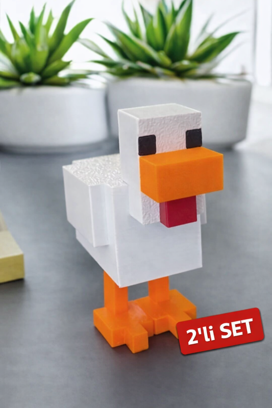 Pixel Tavuk Mini Figür - Masa Üstü dekor